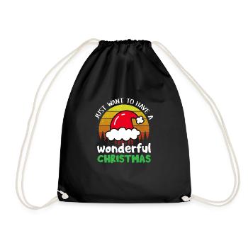 Weihnachten Have a wonderful Christmas - Turnbeutel - Schwarz - Vorne