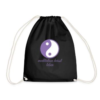 Meditation Balance Meditieren - Turnbeutel - Schwarz - Vorne
