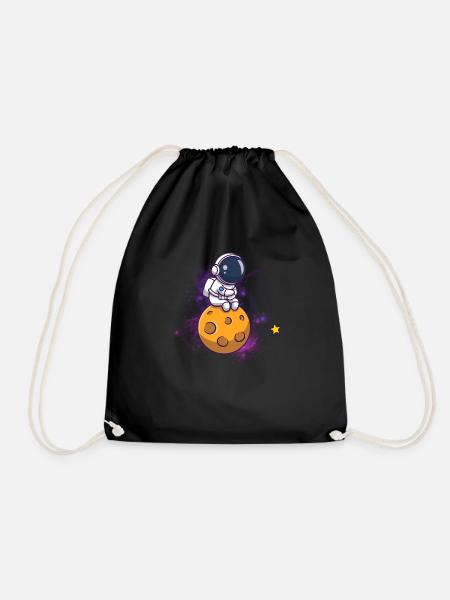 Space - Drawstring Bag - black