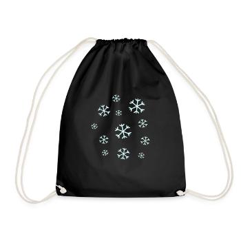 Snowflake Snow Snowflakes Christmas - Drawstring Bag - black - Front