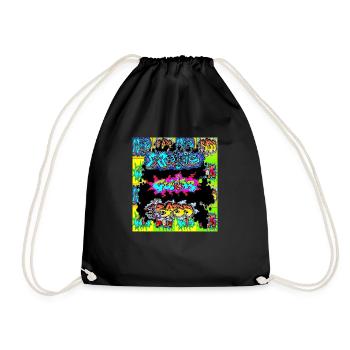 pop art Music Guitar Bass - Drawstring Bag - black - Front