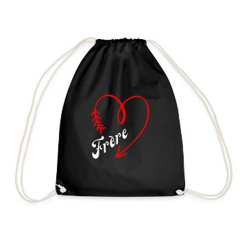 frère cœur - Sac de sport léger - noir - Devant
