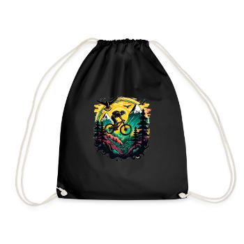 Mountain Bike BMX MTB Bike Street Trial Outdoor - Drawstring Bag - black - Front
