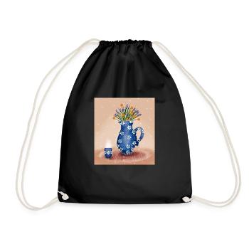 Flower Tea - Drawstring Bag - black - Front