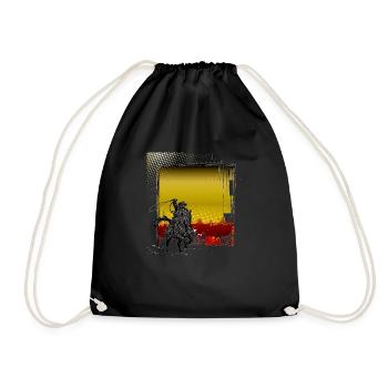 Cowboy Funny Cowboy Hat Wild Western Country - Drawstring Bag - black - Front