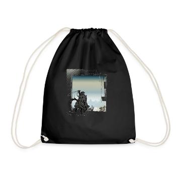 Cowboy Funny Cowboy Hat Wild Western Country - Drawstring Bag - black - Front