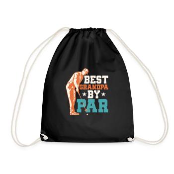 Best Grandpa By Par Golfing Golf - Drawstring Bag - black - Front