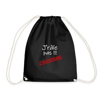 J'râle pas j'm'exprime - Sac de sport léger - noir - Devant