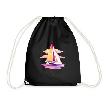 Sailing Sailing Sailing Sailing Sailboat - Drawstring Bag - black - Front