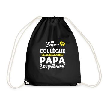 super collègue donne papa exceptionnel - Sac de sport léger - noir - Devant