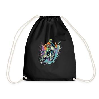 Motorcycle cross Fabio - Drawstring Bag - black - Front
