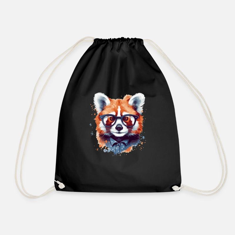 Eli der rote Panda - Turnbeutel - Schwarz