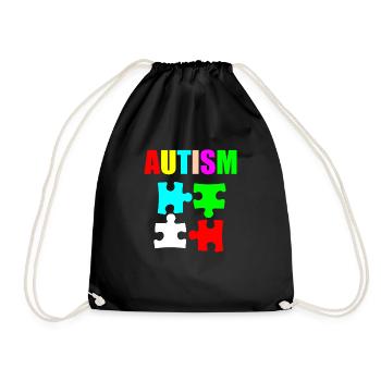 Autism bright - Drawstring Bag - black - Front