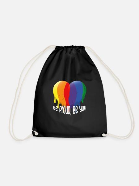Be proud, be you Herz - Turnbeutel - Schwarz