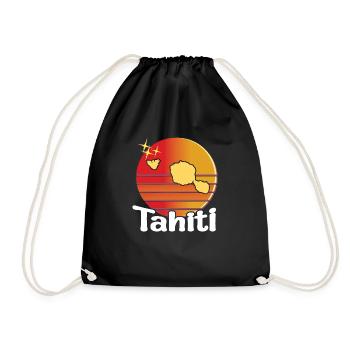 Schöne Souvenir-Geschenkidee der Karte von Tahiti - Turnbeutel - Schwarz - Vorne