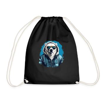 Ours de rue | Amoureux des ours polaires - Sac de sport léger - noir - Devant