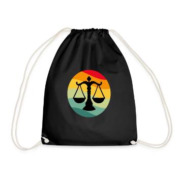balance rétro vintage sunset zodiaque signe astro - Sac de sport léger - noir - Devant