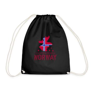 Norwegen Elch norge - Turnbeutel - Schwarz - Vorne