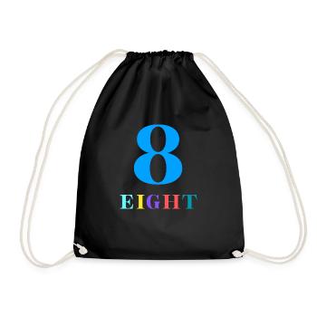 Eight-8th Anniversary - Drawstring Bag - black - Front
