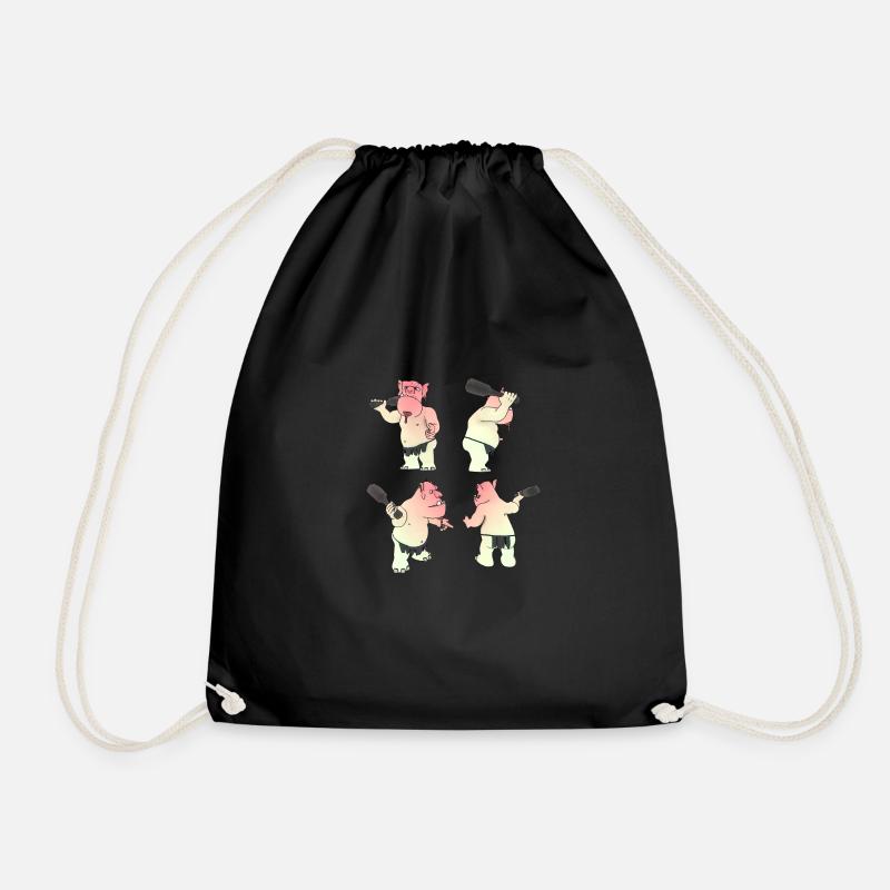 Prehistoric man - Drawstring Bag - black