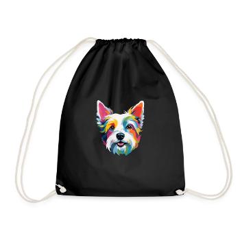 Westie - Turnbeutel - Schwarz - Vorne