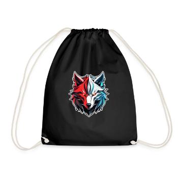 Wolf Tattoo - Drawstring Bag - black - Front