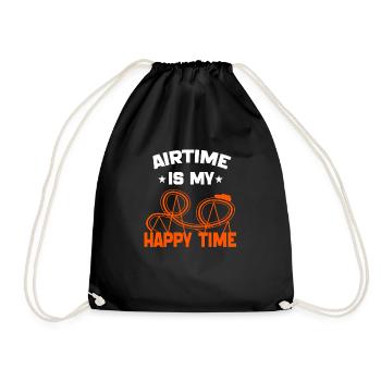 Airtime is My Happy Time Funny Roller Coaster - Drawstring Bag - black - Front