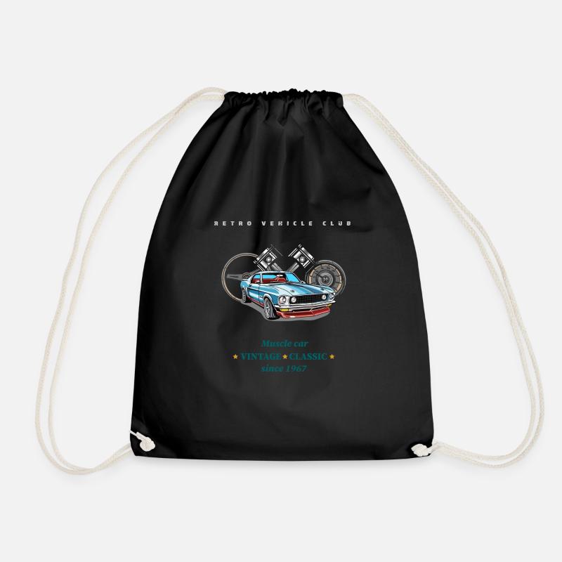 Vintage Graphics 2 - Drawstring Bag - black