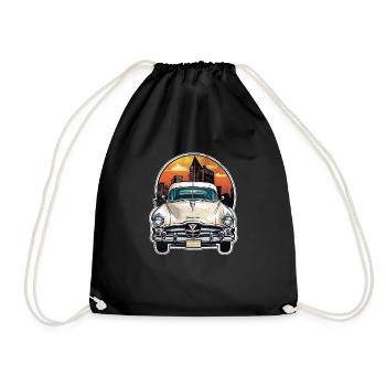 Vintage American and Sports Car - Drawstring Bag - black - Front
