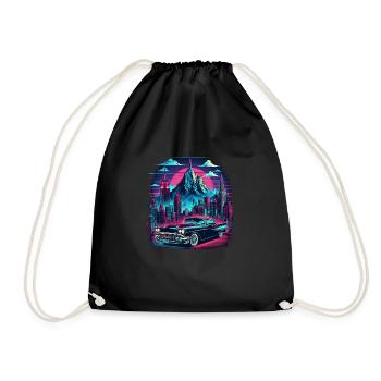 voiture vintage americaine et sportive - Sac de sport léger - noir - Devant