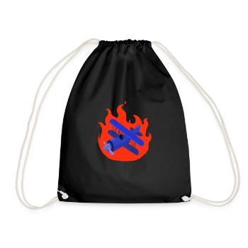 Avion en feu - Sac de sport léger - noir - Devant