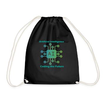 Artificial intelligence coding future - Drawstring Bag - black - Front