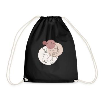 Men's Line Art - Drawstring Bag - black - Front