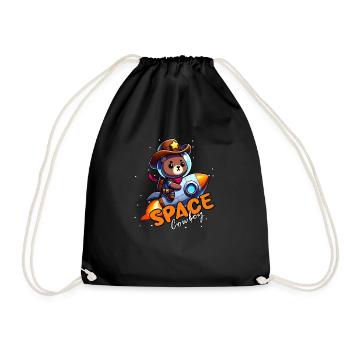 Space Cowboy Bear - Drawstring Bag - black - Front