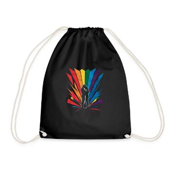 LGBT, Regenbogen-Pride-Monat - Turnbeutel - Schwarz - Vorne