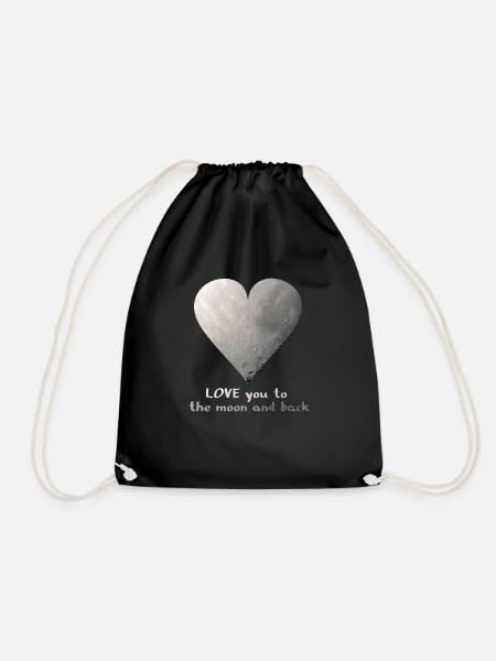 Love you to the moon - Turnbeutel - Schwarz