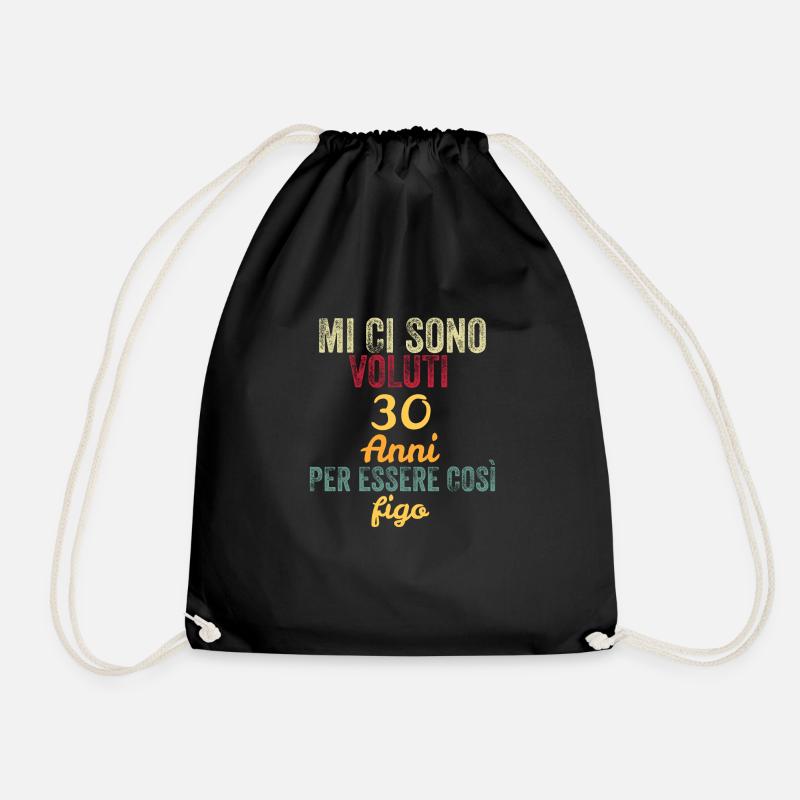It Took 30 Years to Be So Cool - Drawstring Bag - black