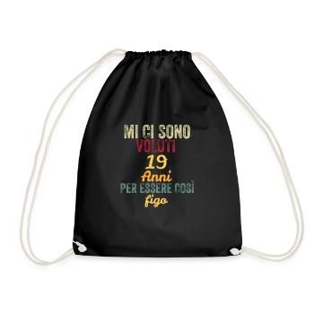 It Took Me 19 Years to Be So Cool - Drawstring Bag - black - Front