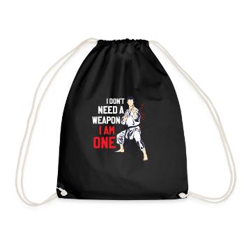 I Don't Need A Weapon I Am One Karate Karateka - Turnbeutel - Schwarz - Vorne