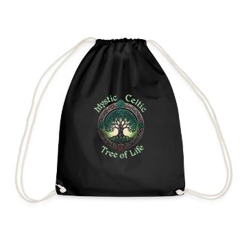 Mystic Celtic Tree of Life - Drawstring Bag - black - Front