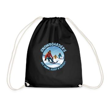 Snowboarders Eat, Drink, Sleep & Repeat! - Drawstring Bag - black - Front