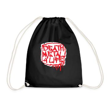 Heavy Death Metal 4 Life Hard Rock Cool Graffiti - Drawstring Bag - black - Front