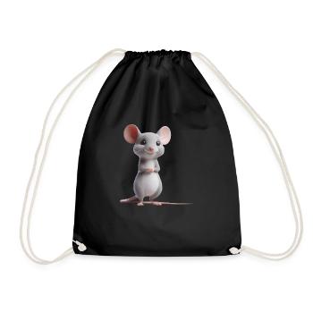 Mouse 4 - Drawstring Bag - black - Front