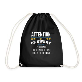 Attention ce sweat pourrait déclencher la jalouse - Sac de sport léger - noir - Devant