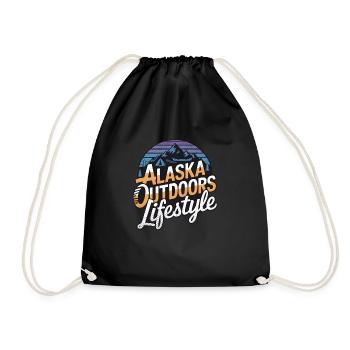 Alaska Outdoors Lebensstil - Turnbeutel - Schwarz - Vorne