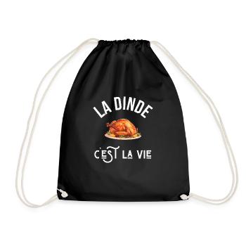 La dinde c’est la vie - idée cadeau - Sac de sport léger - noir - Devant