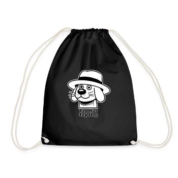 Dapper Doggo - Top Hat, Top Dog Design - Drawstring Bag - black - Front