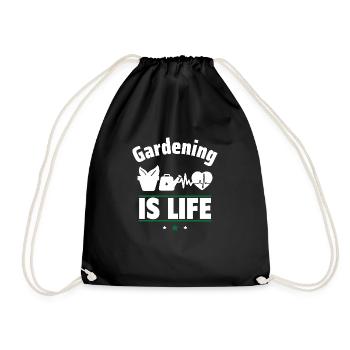Gardening is life - Drawstring Bag - black - Front