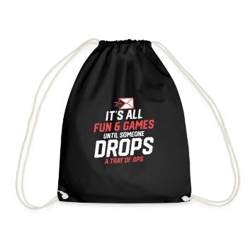 It's All Fun & Games Mail Postal Worker - Drawstring Bag - black - Front