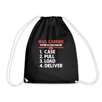 Mail Carrier Fitness Program Mail Postal Worker - Drawstring Bag - black - Front
